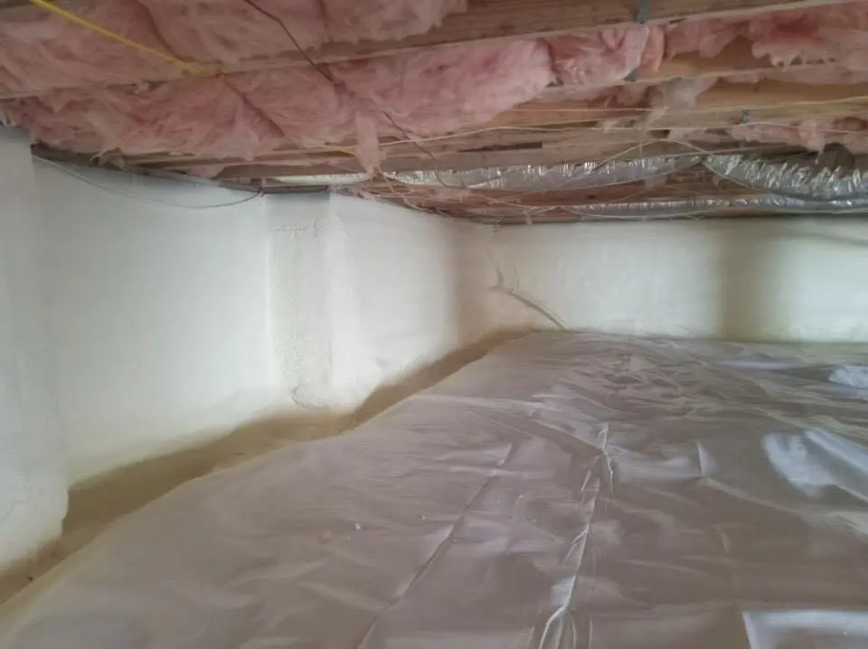 Crawl space encapsulation with closed-cell spray foam for Metal Roof Coating in Schroeppel